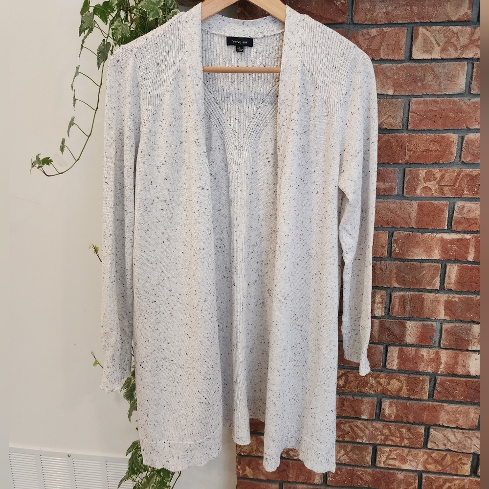 Verve Ami Speckled White Cardigan